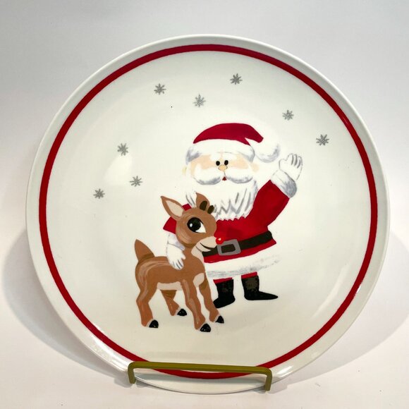Pottery Barn Kids Rudolph the Red-Nosed Reindeer Melamine 9" Plates Set of 3 - Picture 2 of 8